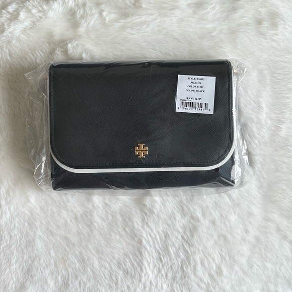 NEW Tory Burch bag crossbody black leather gold-tone hardware 2 straps NWT - Picture 10 of 15